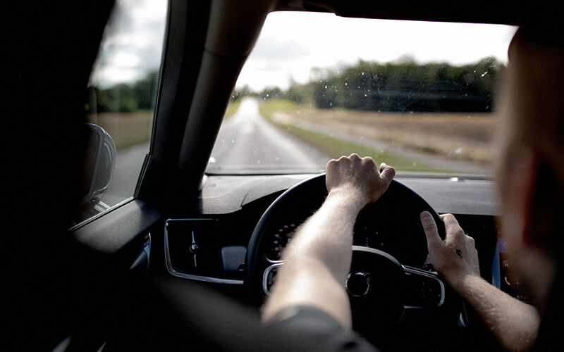 A man in a car